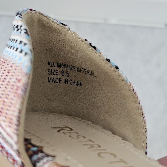 Restricted Womens Ballet Flats Sz 7.5 Multi Color Boho Casual Travel Shoes - Picture 6 of 7